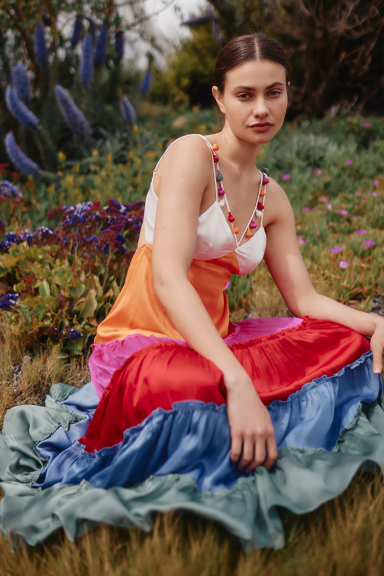 By Anthropologie Rainbow V-Neck Maxi Dress | Anthropologie (US)