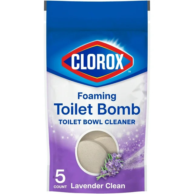 Clorox Foaming Toilet Bomb Toilet Bowl Cleaner, Bleach Free, Lavender Clean, 5 Count | Walmart (US)