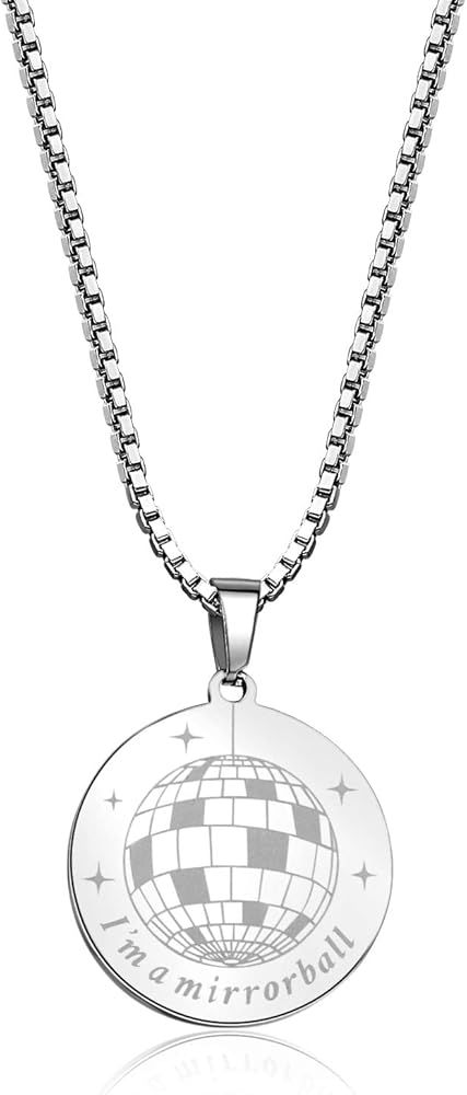 Mirrorball Necklace I Am A Mirrorball Necklace for Music Lover Song Inspired Fans Gifts | Amazon (US)