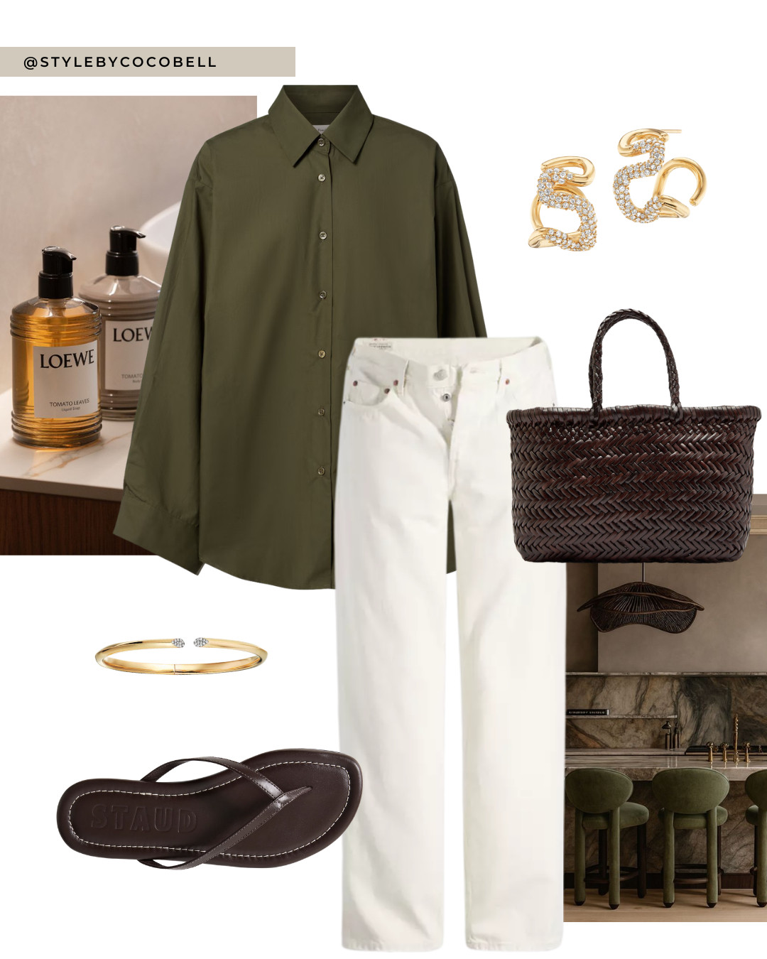 Earthy tones softened with white 
Shop the earrings: https://kimberlyginger.com/products/pave-waverly-hoops 

 

#LTKspring