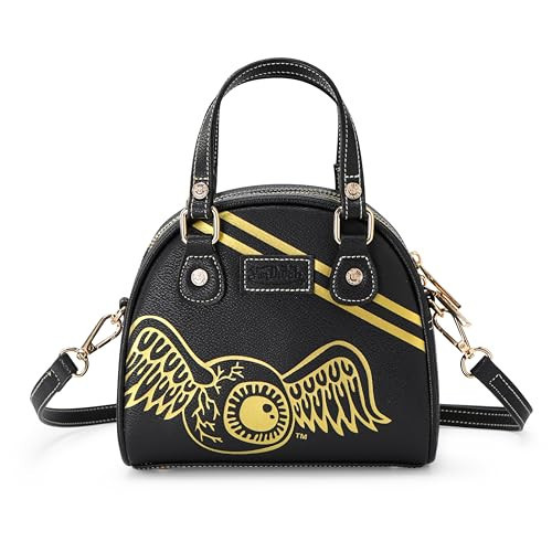 Von Dutch Womens Classic Bowling Bag Purse - Stylish Women's Handbag with Adjustable Strap, Spacious Interior, and Iconic Logo Design (Racing Stripe Black & Gold) | Amazon (US)