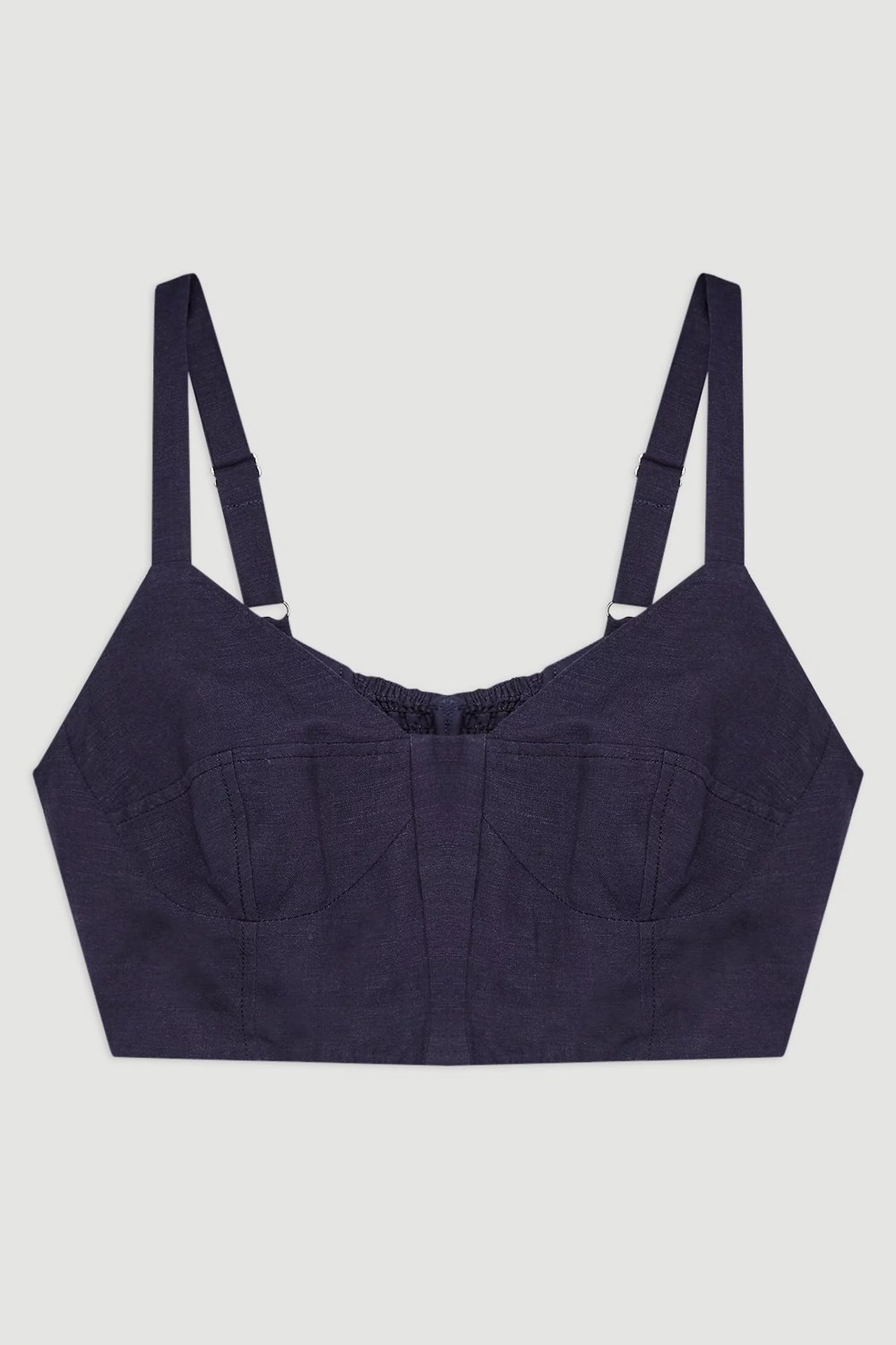 Viscose Linen Woven Corset Top | Karen Millen UK + IE + DE + NL