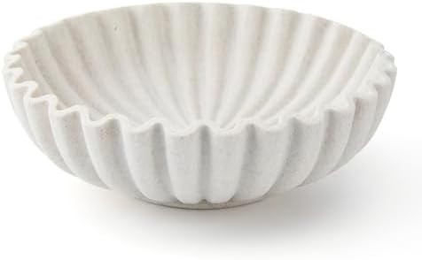 MinWadil Large Decorative Bowl, Resin Fruit Bowl for Kitchen Counter, Scalloped Ruffle Entryway B... | Amazon (US)