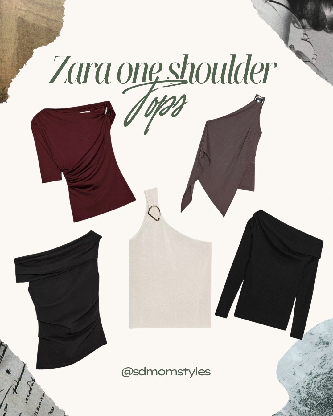 Cute one shoulder tops to dress up your denim or wear with trouser pants 

Zara style 
Holiday style 

#LTKHoliday #LTKSeasonal #LTKOver40