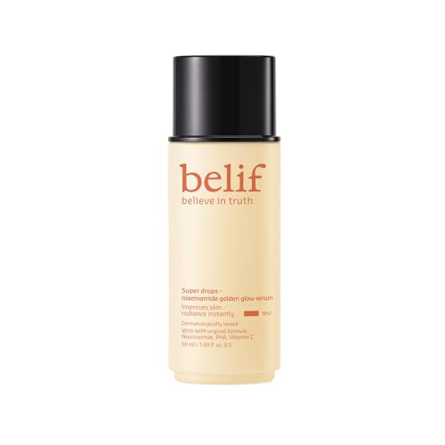 belif Super Drops Niacinamide Vitamin C Golden Glow Serum, 2-in-1 Hydrating & Brightening Makeup Primer,lluminator and Highlighter to Blur Pores & Even Skin Texture, PHA, Korean Skin Care | Amazon (US)