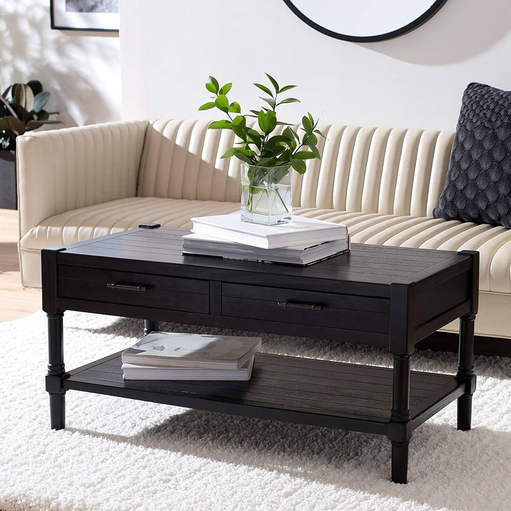 Safavieh Home Collection Filbert Black 2-Drawer Bottom Shelf Coffee Table COF5703B, 0 | Amazon (US)