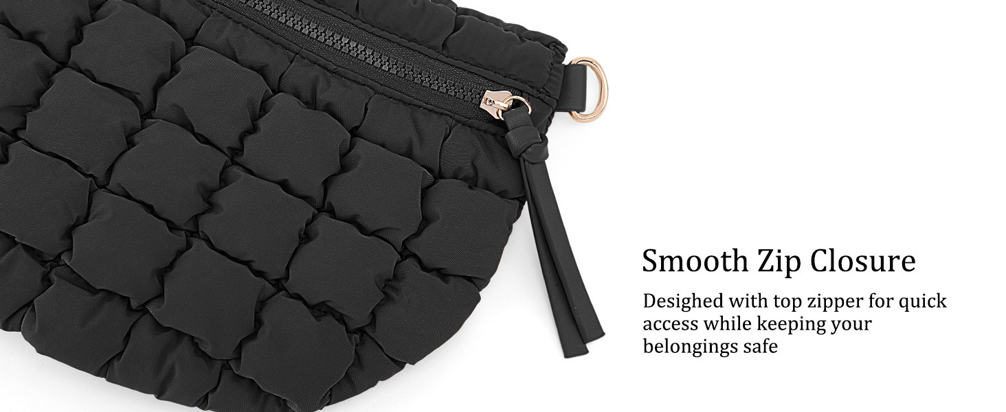 HiTotes Quilted Crossbody Bags for Women Bum Bag Puffer Sling Bag Nylon Crossbody Purse | Amazon (US)