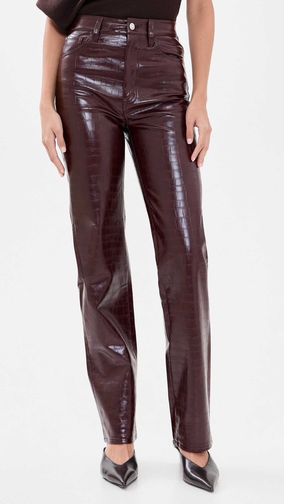 Cassie Super High Rise Straight Faux Leather Pants | Shopbop