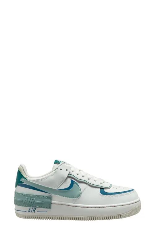 Nike Air Force 1 Shadow Sneaker in Summit White/Mineral/Blue at Nordstrom, Size 9.5 | Nordstrom