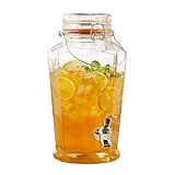 Style Setter 210222-GB 135 Ounce Glass Beverage Drink Dispenser with Metal Handle & Glass Lid, 5.5x1 | Amazon (US)