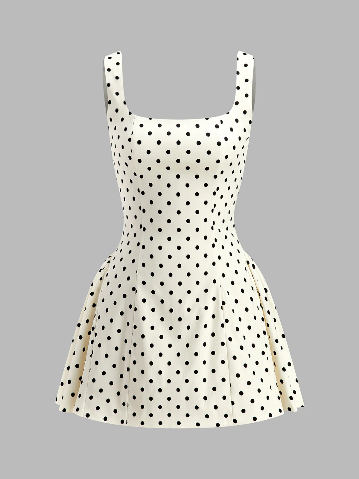 Polka Dot Lace-Up Back Dress | Commense