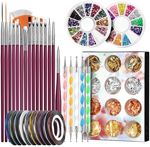 Nail Pen Designer, Teenitor Stamp Nail Art Tool with 15pcs Nail Painting Brushes, Nail Dotting Tool, | Amazon (US)