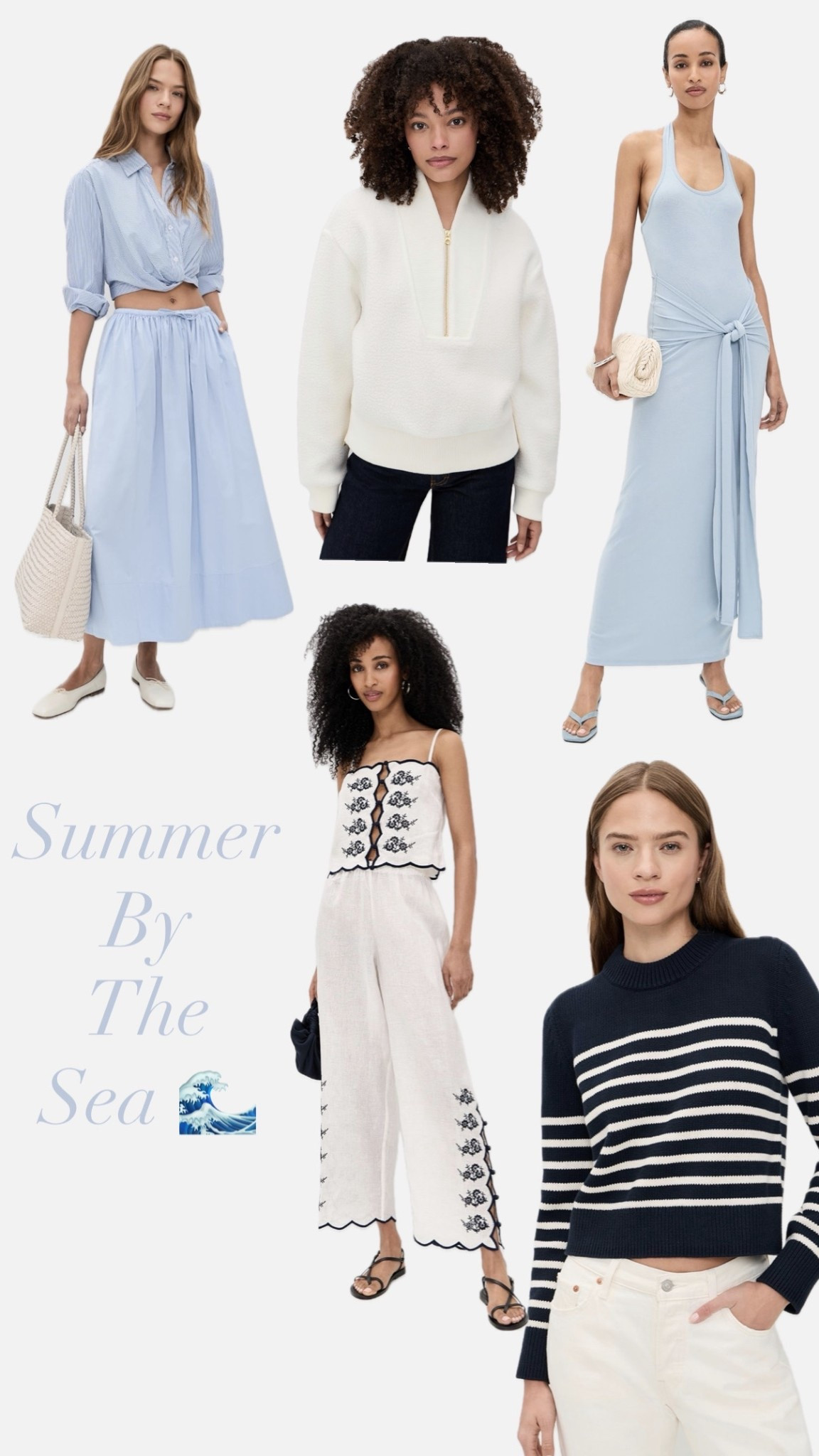 Summer by the sea. Nautical vibes with some icy blue :). A fabulous skirt and dress under $100! Plus a fan favorite from varley and a Spain inspired linen set from Cami :).

#LTKSeasonal #LTKmomlife #LTKOver40