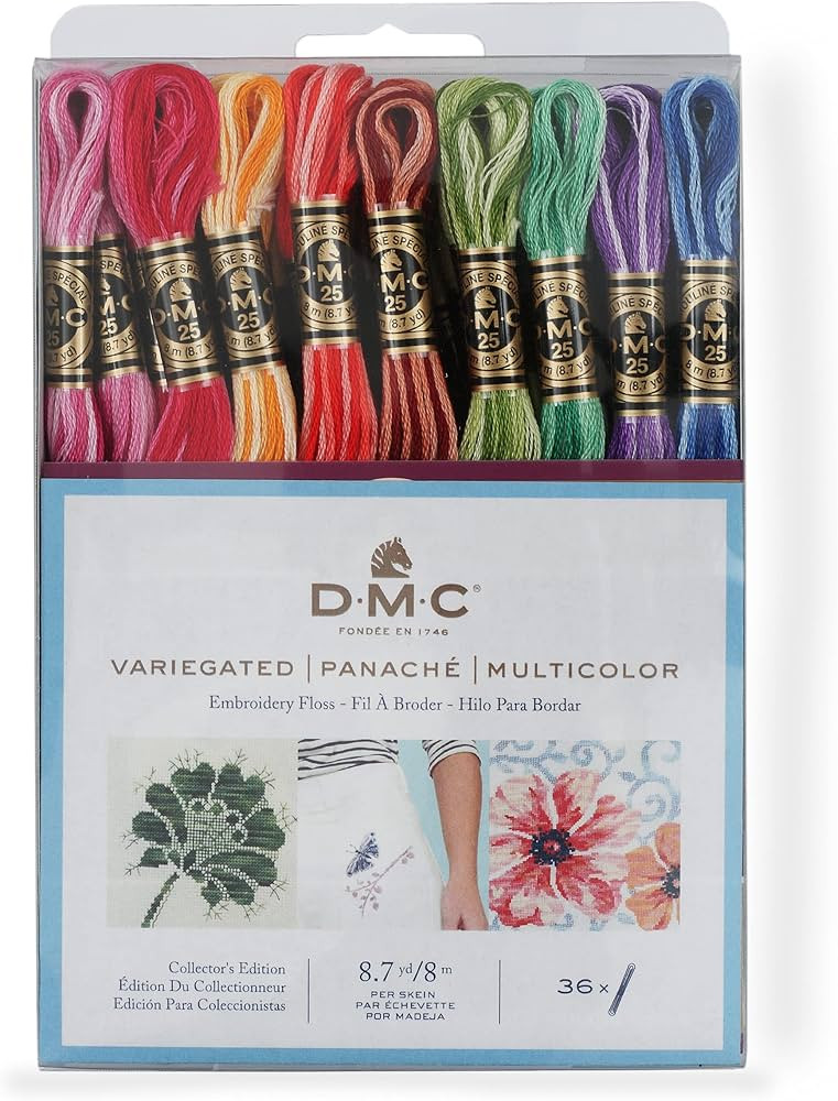 DMC Embroidery Floss Pack - Variegated - 8.7 Yards - 36 skeins | Amazon (US)