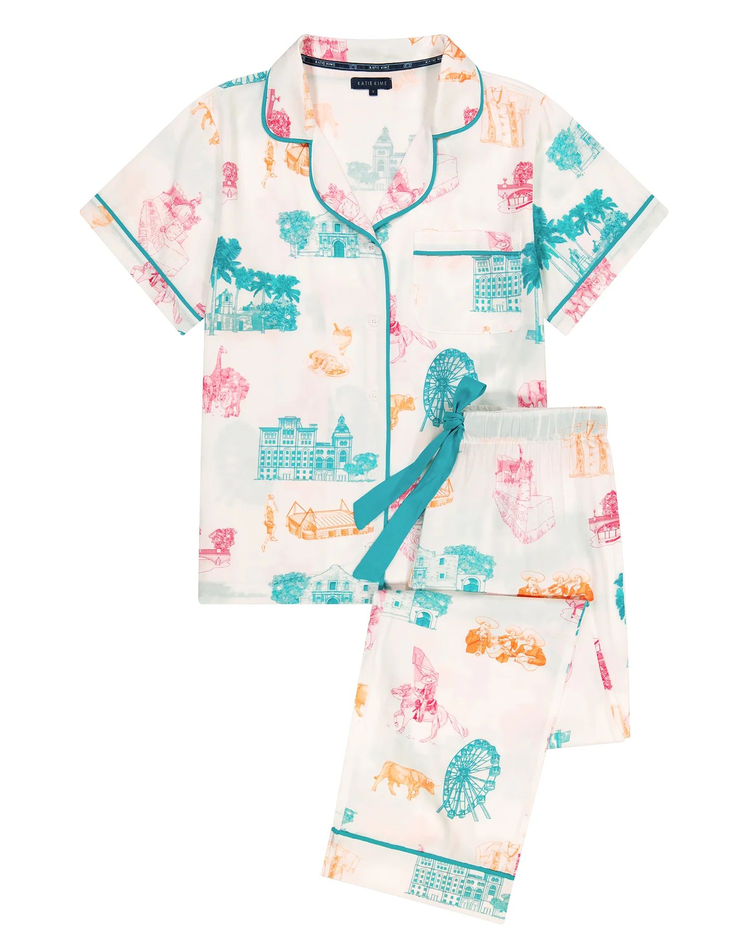 San Antonio Toile Pajama Pants Set | Colorful Prints, Wallpaper, Pajamas, Home Decor, & More | Katie Kime Inc