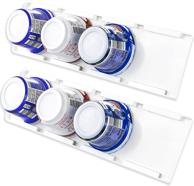 Storage Theory Yogurt Organizer for Fridge – Peel and Stick Yogurt Storage for 4 Wide-Mouth Veg... | Amazon (US)