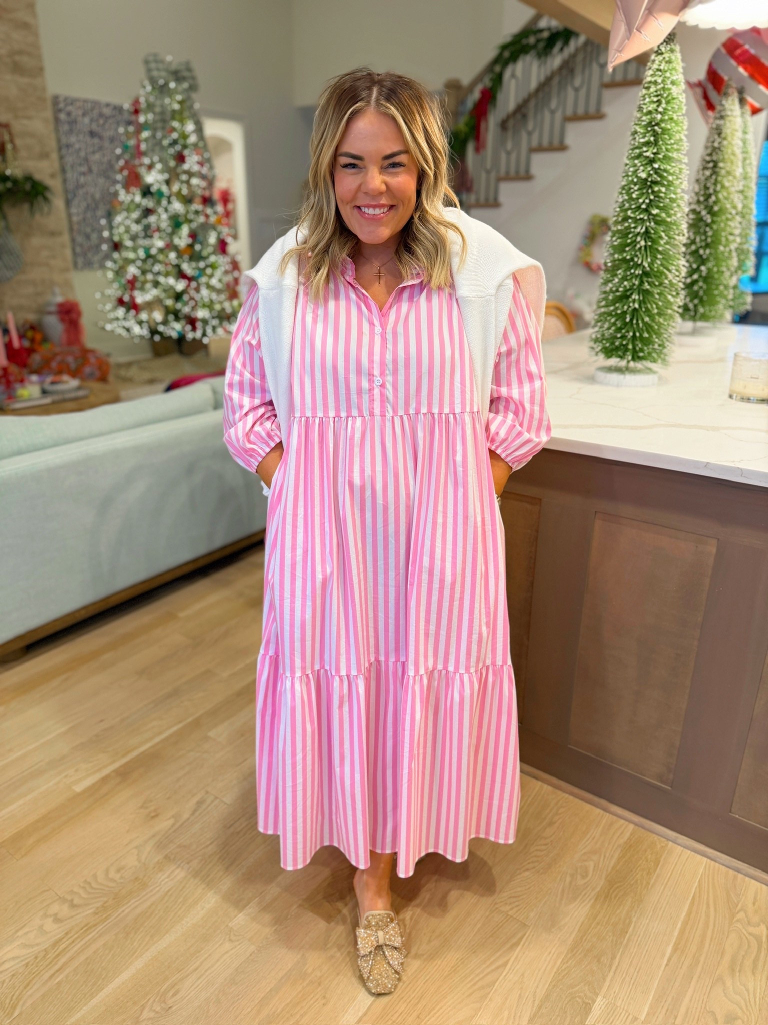 striped shirt midi dress, long sleeve dress, women’s dresses, trendy outfit, pink striped dress, ootd

#LTKootd #LTKSeasonal