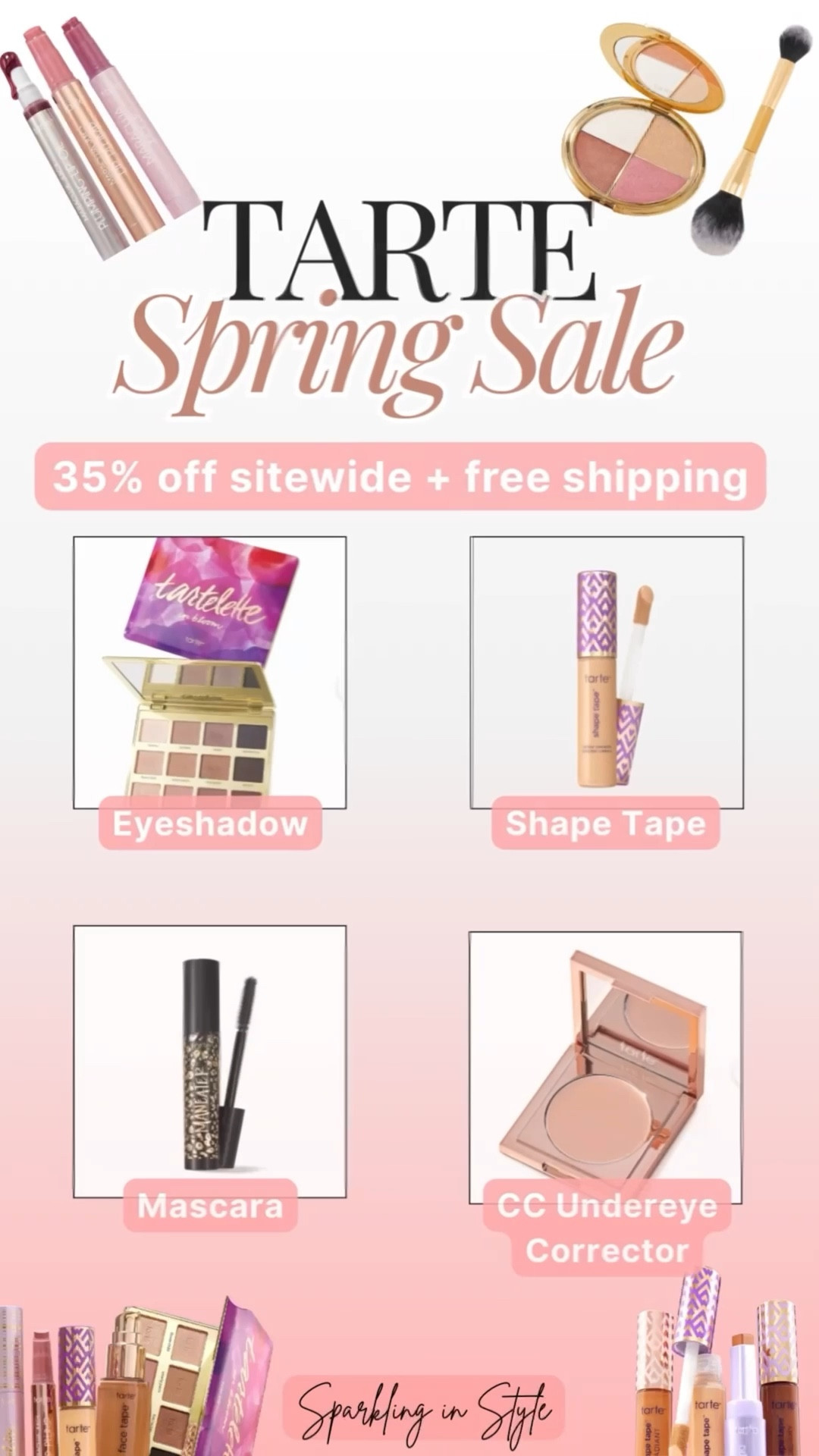 The @Tarte Spring Sale is LIVE and it’s one of the best beauty sales of the season - 35% off sitewide + free shipping (exclusive in the LTK app). This is the perfect time to restock your holy grail makeup.

These are the Tarte products I repurchase over and over and the ones I’m stocking up on during the sale:

• Tarte Maneater Mascara – insane volume and length, one of the best mascaras I’ve tried
• Tartelette In Bloom Clay Eyeshadow Palette – the prettiest everyday neutral eyeshadow palette
• Tarte Double Take Eyeliner – liquid + pencil in one and it does not smudge
• Tarte Shape Tape Concealer – the iconic full-coverage concealer everyone loves
• Tarte CC Undereye Corrector – brightens and cancels dark circles instantly
• Tarte Creaseless Concealer – hydrating, full coverage, and perfect for dry under eyes

If you’ve been wanting to try Shape Tape or the Maneater mascara, this is the best time to grab them. Everything is linked here in LTK so you can easily shop the sale before it ends.

#LTKBeauty #LTKmomlife #LTKSpringSale