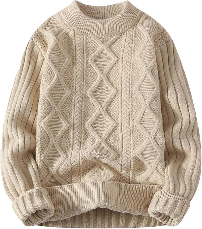 Aelfric Eden Women Sweater Oversized Knitted Sweater Woven Crewneck Pullover | Amazon (US)