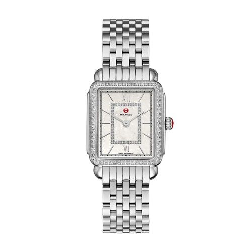 Michele Deco Ii Mid-Size Diamond, Diamond Dial Watch Mww06i000001 Mother-Of-Pearl | Michele Watches