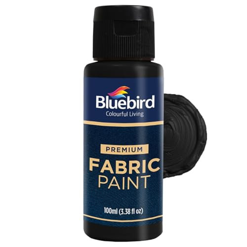 BLUEBIRD Fabric Paint, Lamp Black, 3.4 Fl Oz, Permanent Fabric Paints for Clothes, Furniture Upholstery | Amazon (US)