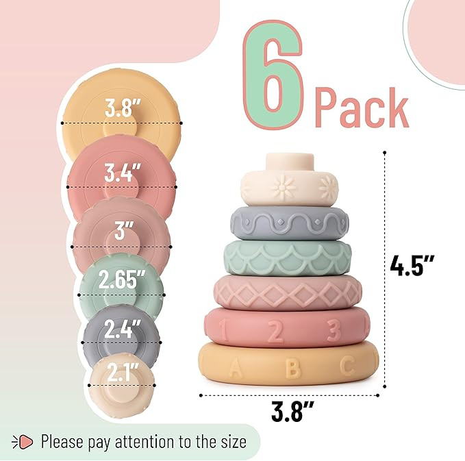 Mr. Pen Stacking Rings Toy - 6 pcs, Baby Stacking Rings | Amazon (US)
