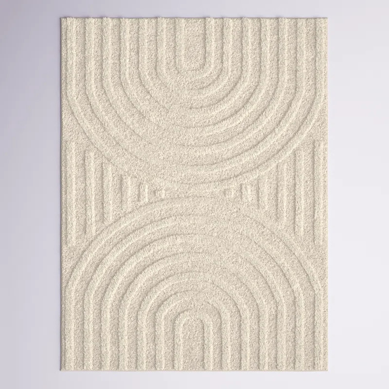 Bartletto Beige Shag Area Rug | Wayfair North America