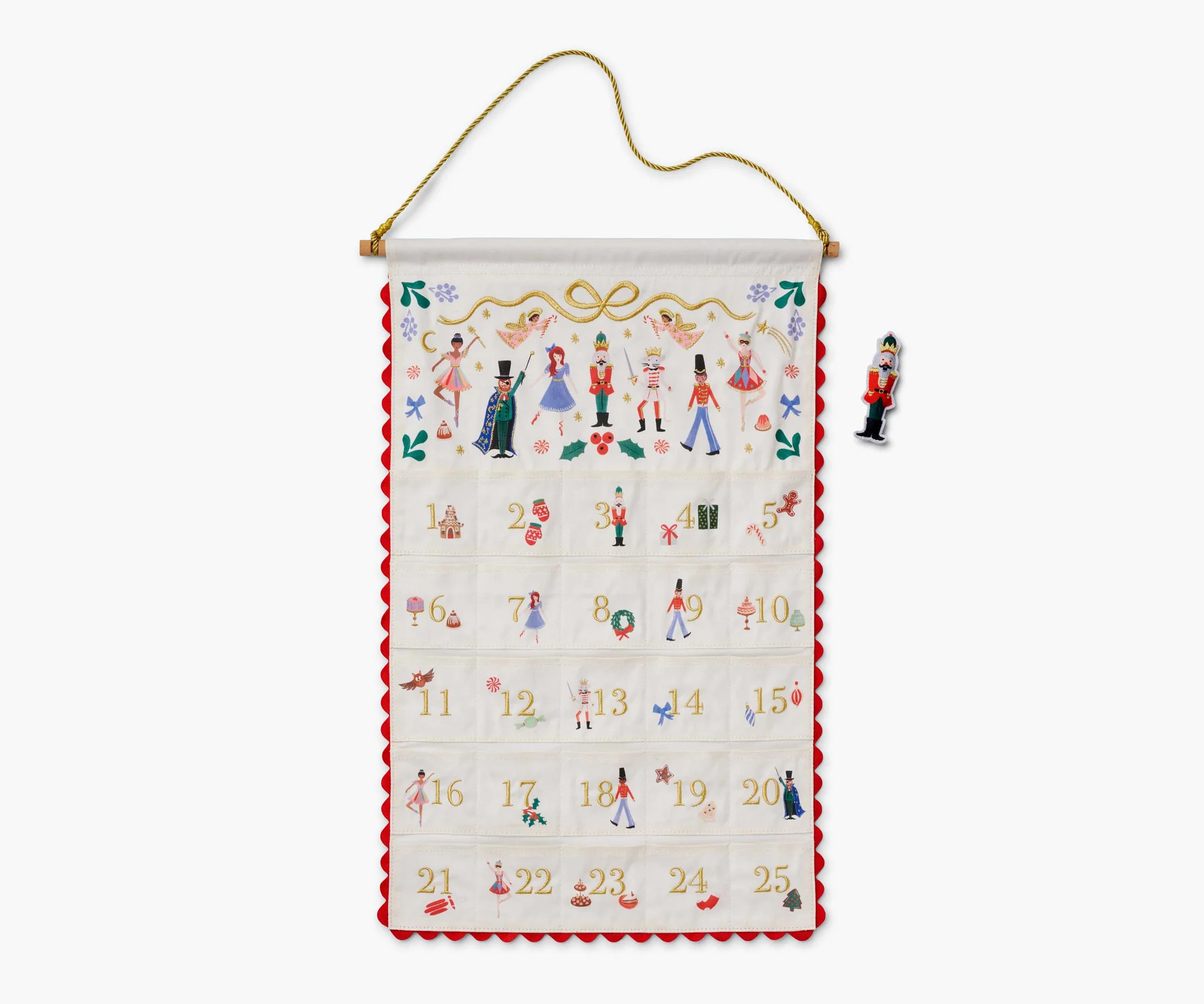 Embroidered Hanging Advent Calendar - Nutcracker | Rifle Paper Co.
