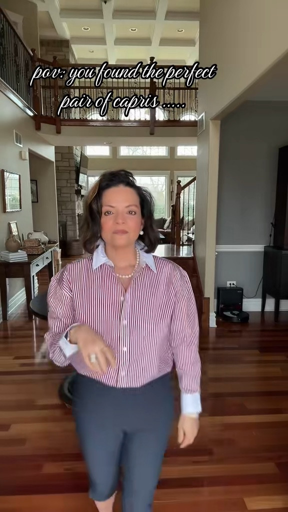 I'm 54 and wear what I like, when I like and when I want.
We do NOT need to stick to certain rules, or guidelines when we reach a certain age on style. I'm here to inspire women of all ages especially over 50 that style is what we make it. Here is a pair of capris styled two different ways. Let me know which one you prefer.

#LTKootd #LTKOver40 #LTKWorkwear