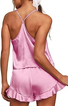 Ekouaer Silk Pajamas Set Women Satin Camisole Sleepwear Lingerie 2 Piece Pjs Cami Top and Shorts ... | Amazon (US)