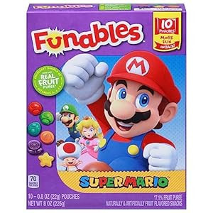 Funables Fruit Snacks, Super Mario Shaped Fruit Flavored Snacks, 0.8 ounce Pouches (Pack of 10) | Amazon (US)
