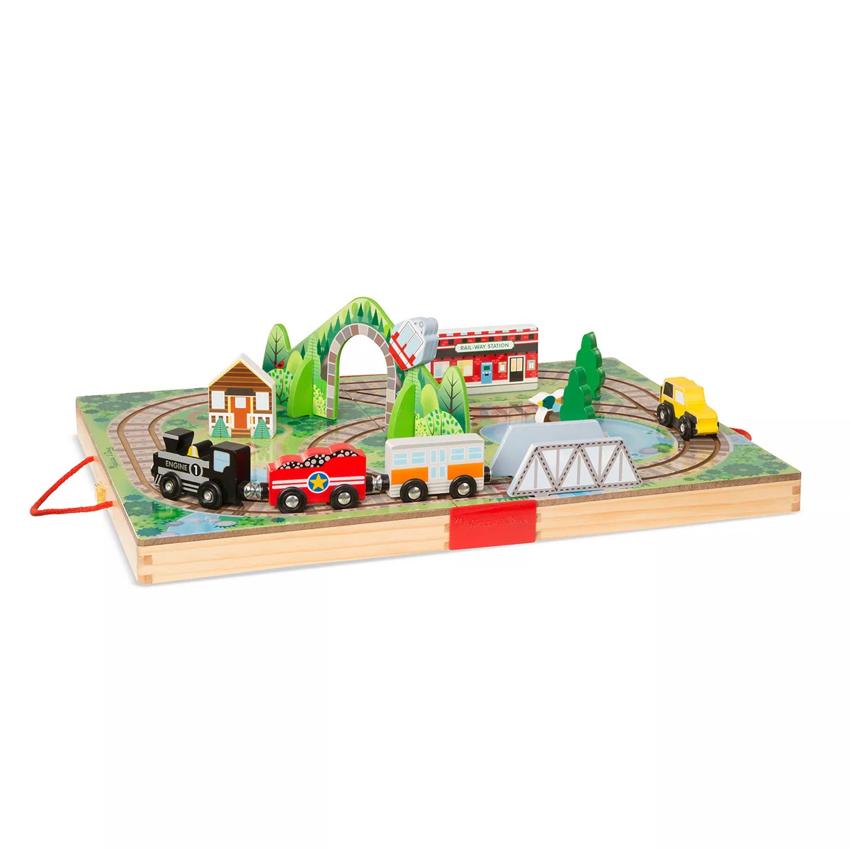 Melissa & Doug 17-Piece Wooden Take-Along Tabletop - Railroad | Kohl's