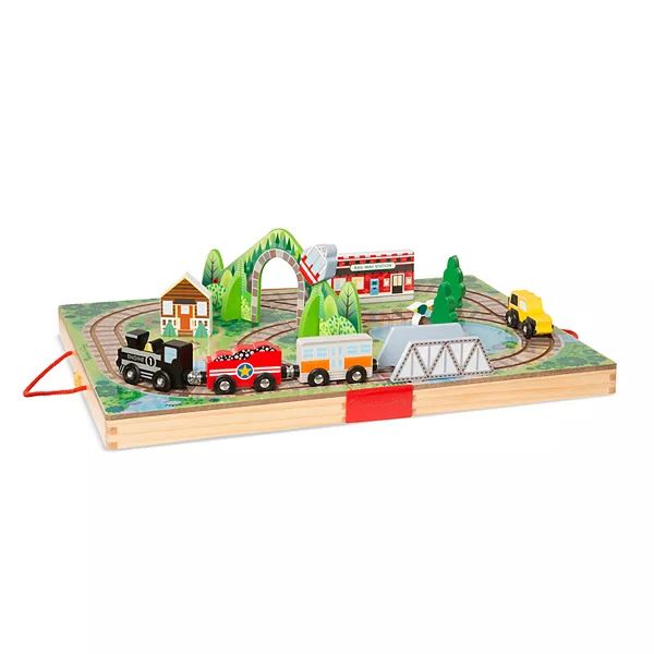 Melissa & Doug 17-Piece Wooden Take-Along Tabletop - Railroad | Kohl's