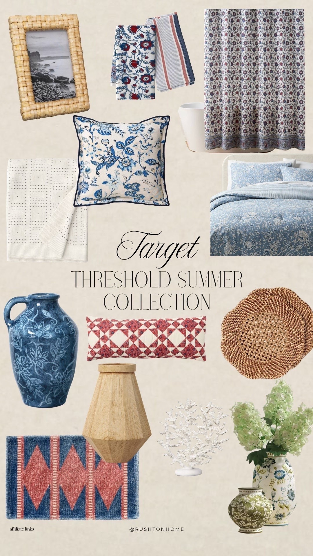 Target Threshold Summer Collection
target threshold collection, threshold summer decor, target home finds, blue floral decor, cottagecore home decor, traditional summer decor, grandmillennial decor, woven picture frames, floral throw pillows, blue bedding target, patterned shower curtain, rattan tray decor, decorative blue vase, summer target finds, target home aesthetic, cozy cottage interiors, affordable home decor, vintage inspired decor, summer home accessories, target decor styling, red and blue decor accents, woven home accents, classic coastal decor, target threshold bedding, collected home aesthetic

#LTKmomlife #LTKvlog #LTKHome