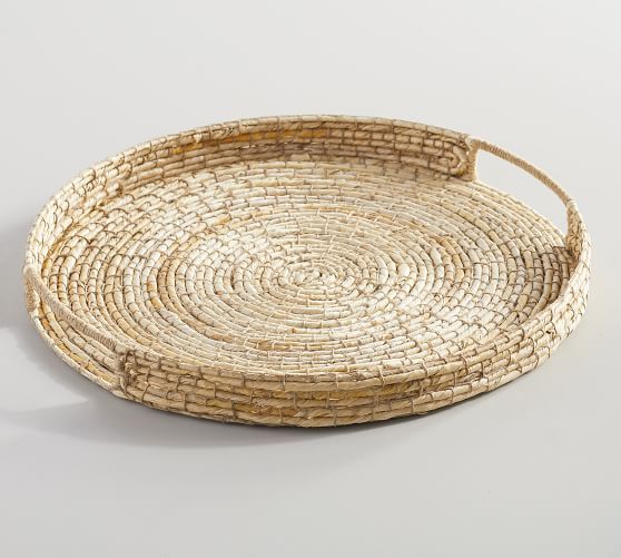Wynne Coil Handwoven Abaca Serving Tray | Pottery Barn (US)
