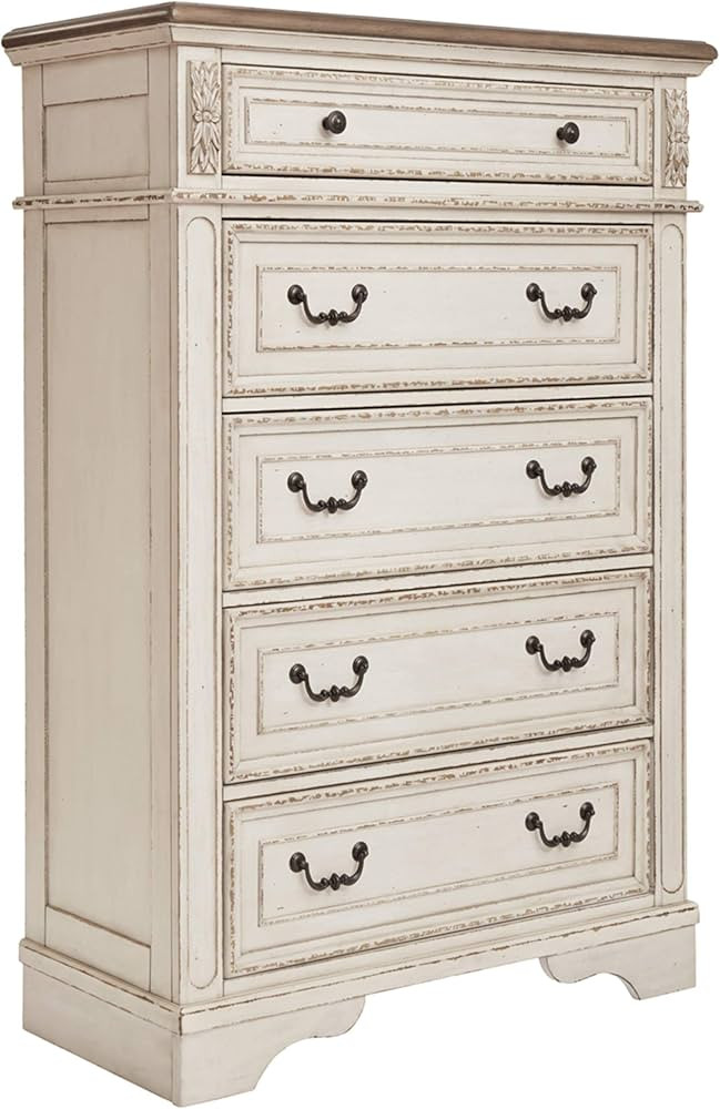 Signature Design by Ashley Realyn French Country 5 Drawer Chest, Tipover Restraint Device, 2-tone... | Amazon (US)