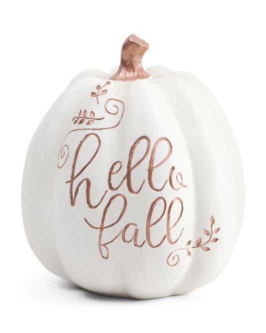 8.5in Resin Hello Fall Pumpkin | TJ Maxx