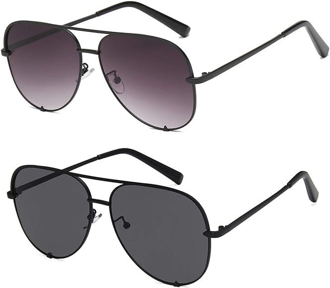 Brand Designer Aviator Sunglasses for Women Classic Oversized Pilot Sun Glasses UV400 Protection | Amazon (US)