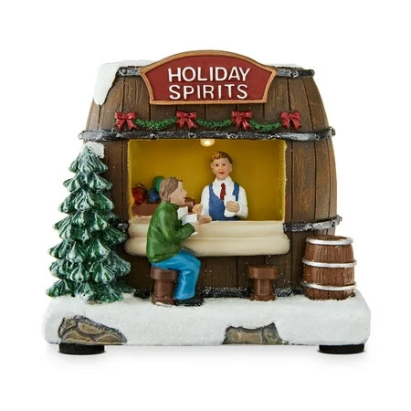 Light-Up Christmas Village Holiday Spirits Bistro, Multicolor, 4.3", by Holiday Time | Walmart (US)