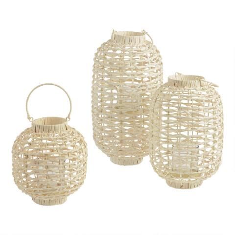 White Rattan Lantern | World Market