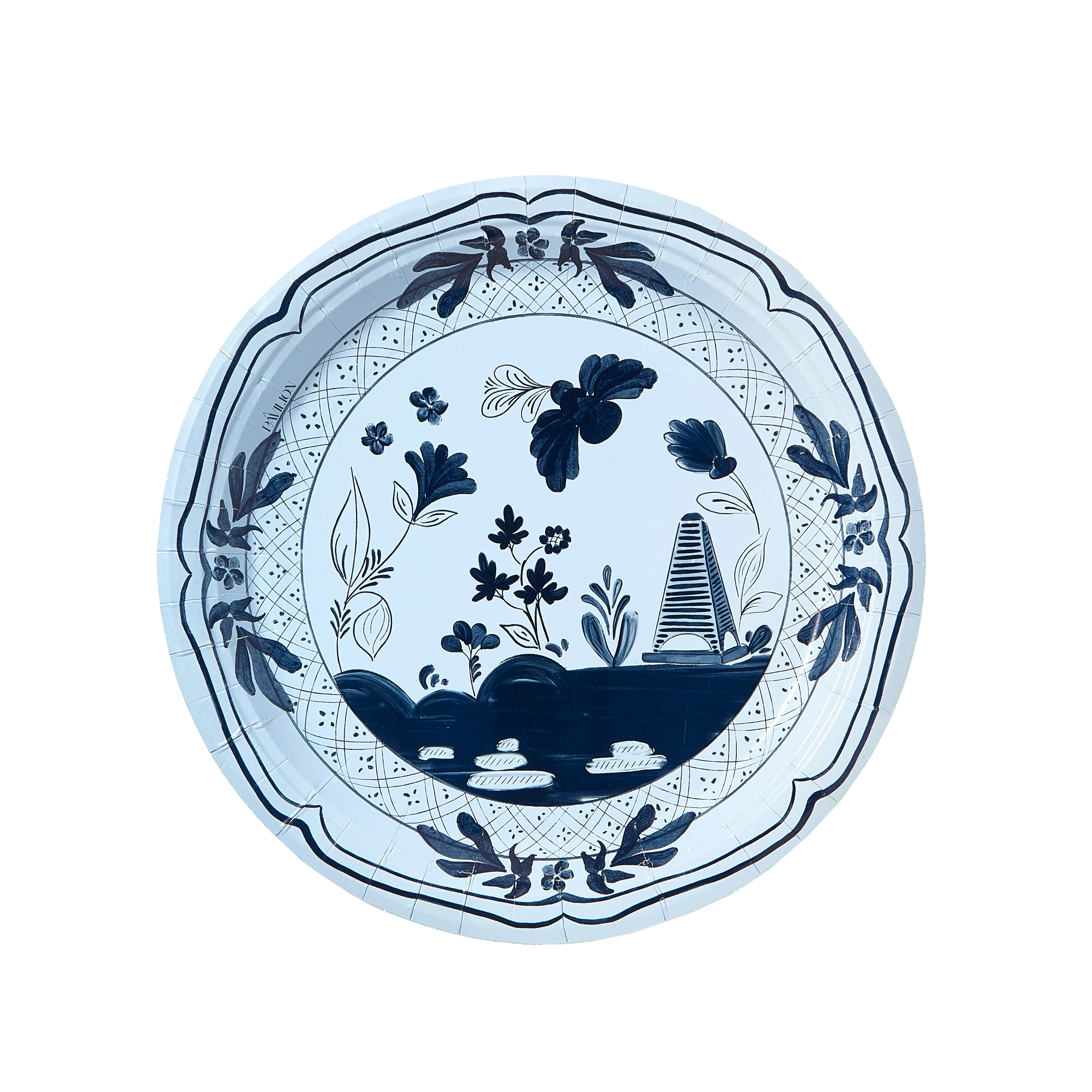 Sky and Navy Beachside Pavilion Dinner Plate - 8 pack | Pavilion Paper