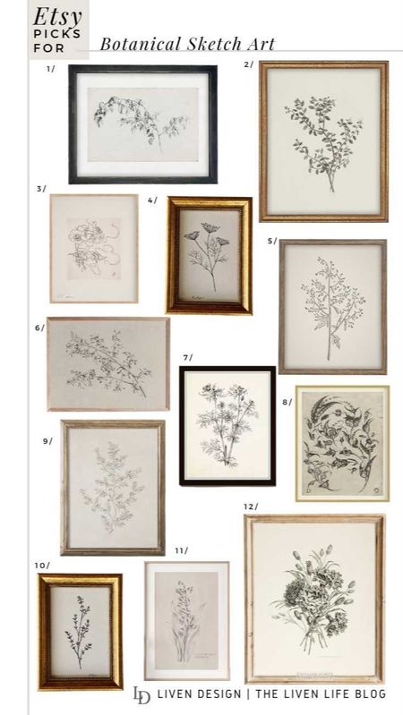 Etsy botanical etching art. Sketch art print. Floral art print. Floral art. Floral etching. Home decor. Vintage art. 

#LTKSeasonal #LTKhome #LTKsalealert
