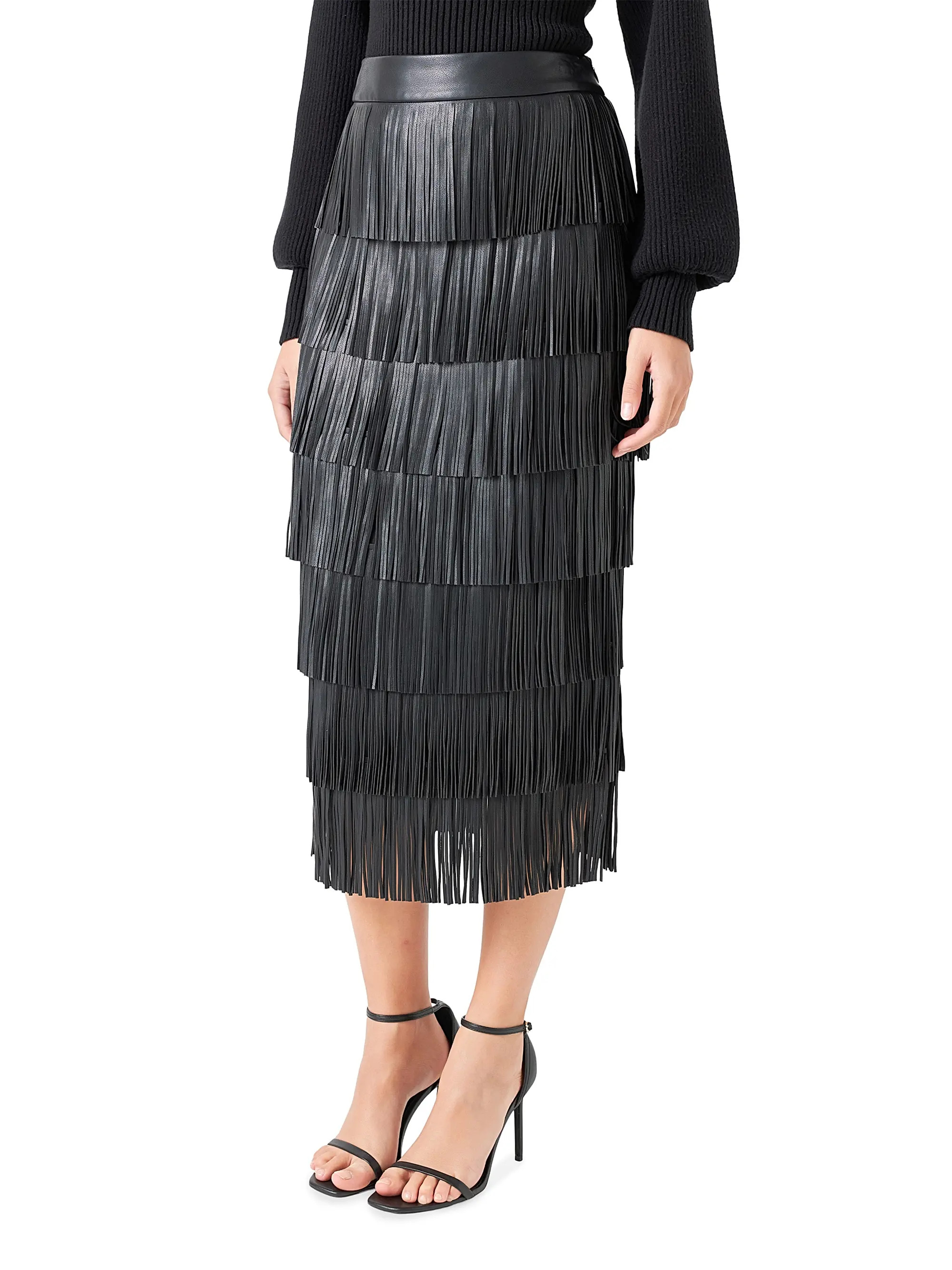 PU Fringe Maxi Skirt | Saks Fifth Avenue