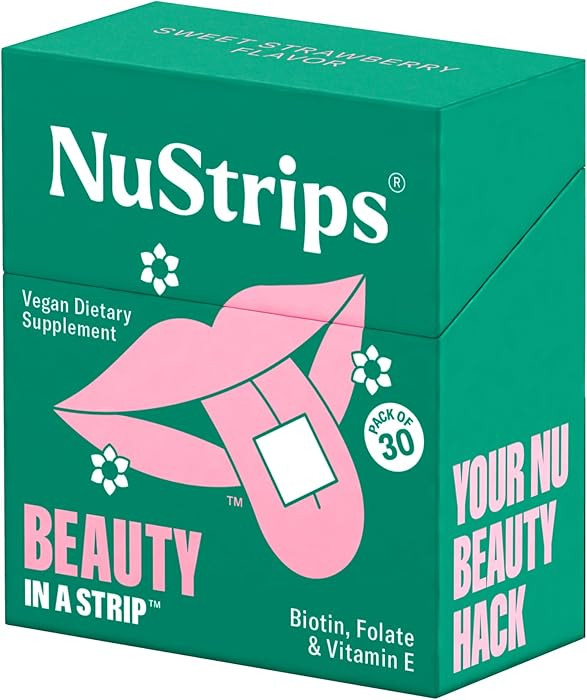 NuStrips™ Fast-Dissolving Beauty Strips with Biotin, Folate & Vitamin E – Hair, Skin & Nails ... | Amazon (US)