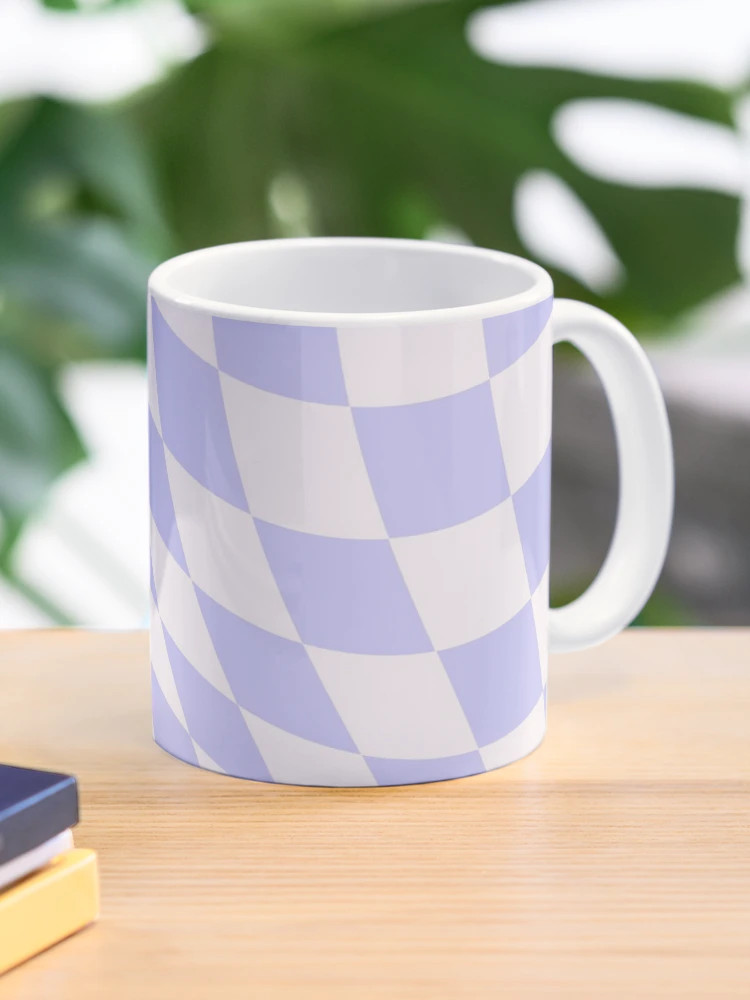 Warped Check - Periwinkle  Coffee Mug | Redbubble (US)