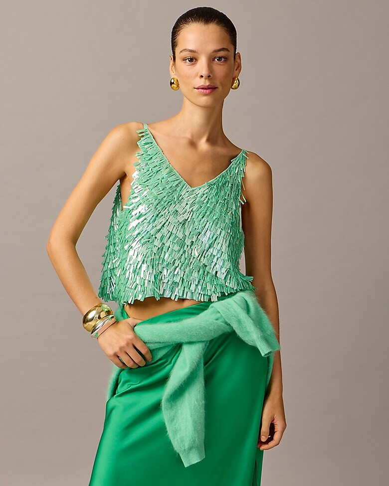 Collection sequin V-neck tank | J. Crew US