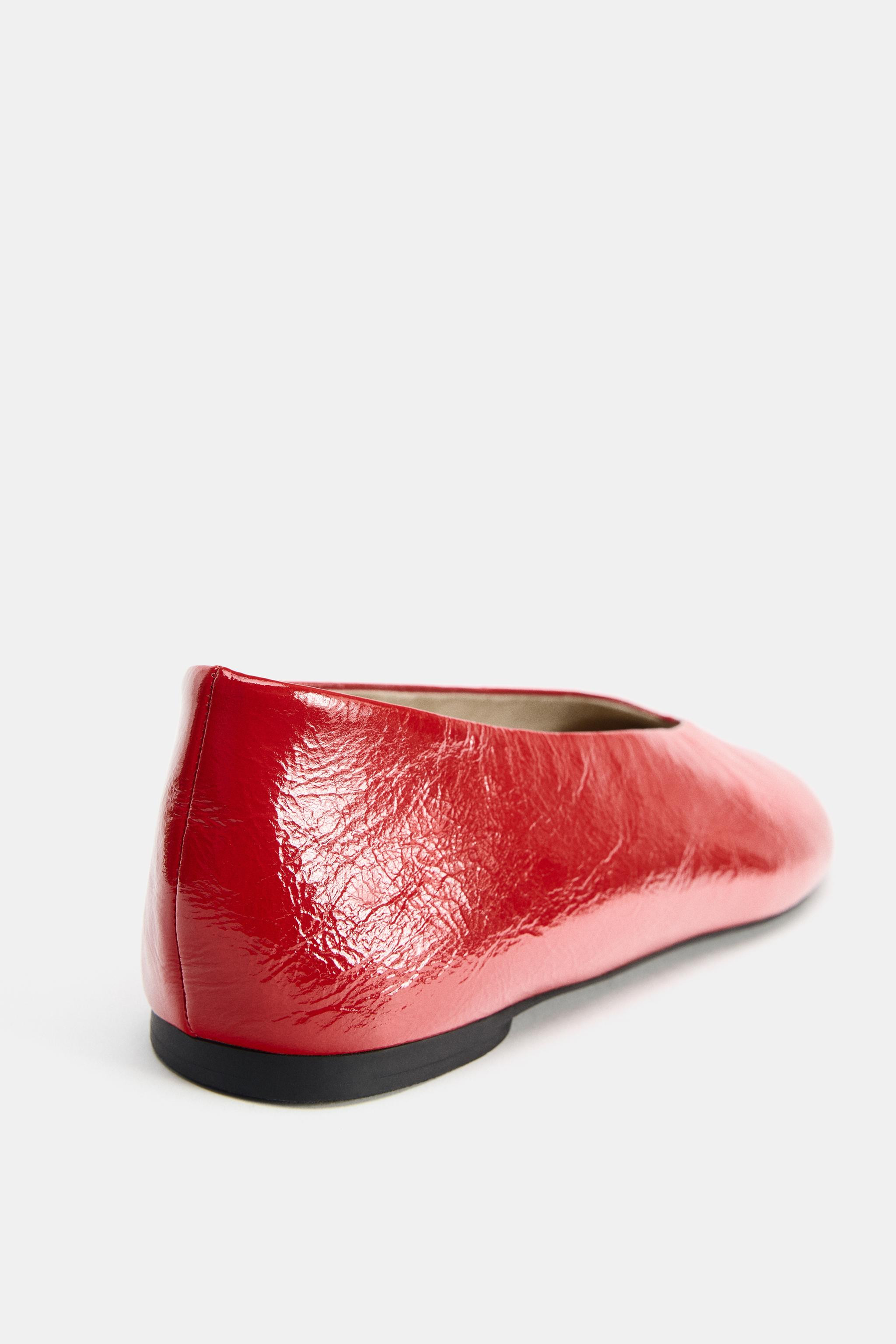 LEATHER BALLET FLATS | Zara US