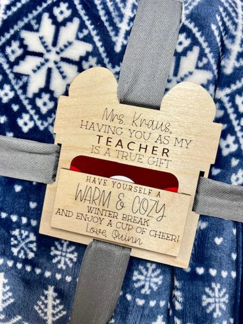 Custom Wood Blanket Tag | Teacher Gift | Gift Card Holder | Personalized Gifts | Etsy (US)