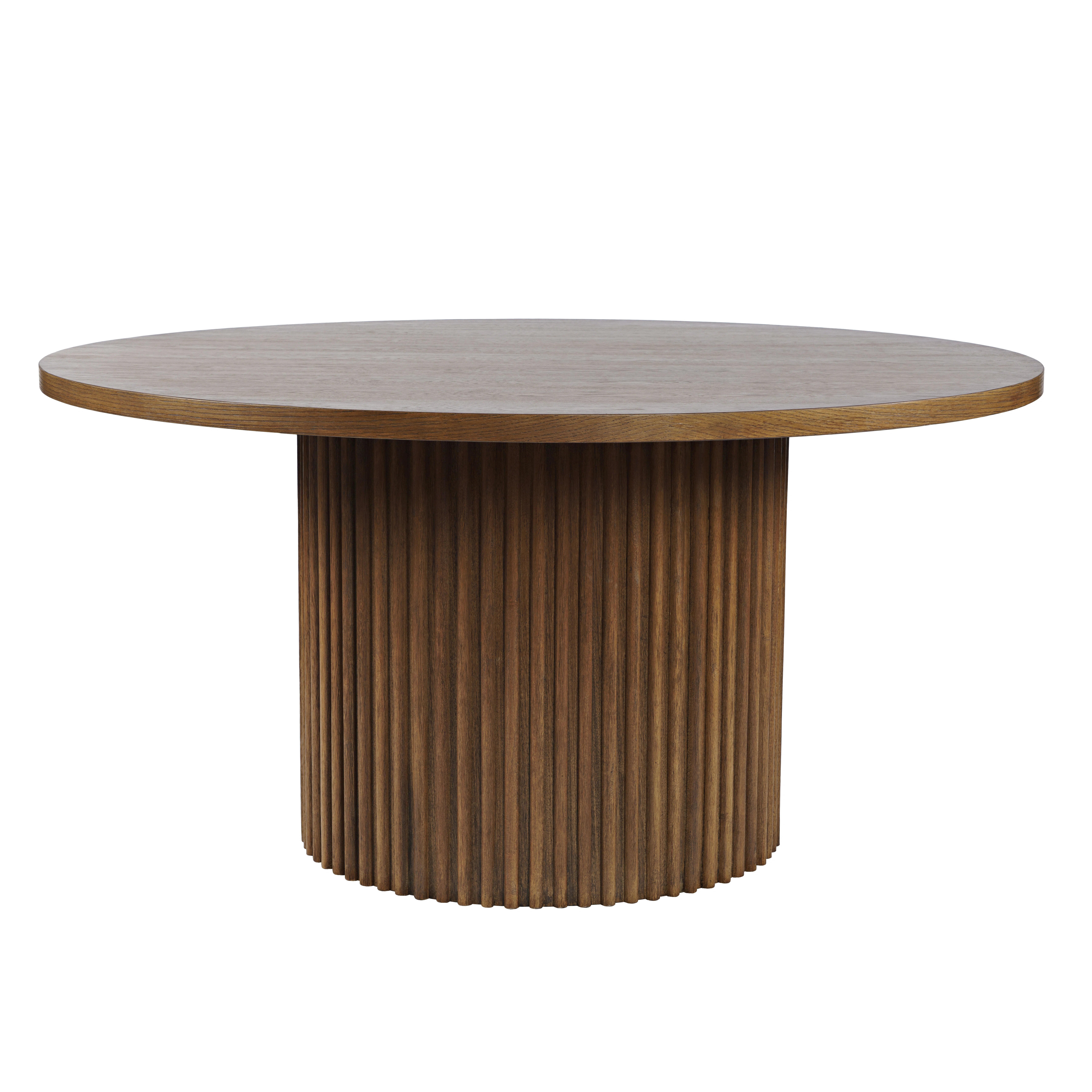 Helina Round Mid-Century Modern Fluted Pedestal Base Dining Table | Wayfair North America