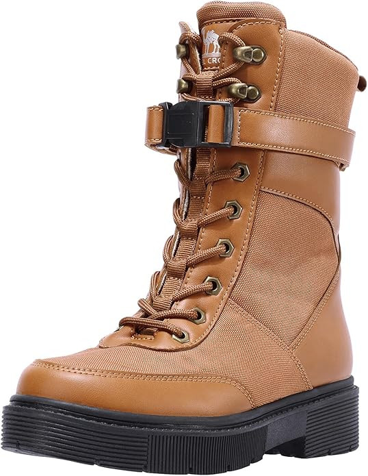 CAMEL CROWN Women's Mid Calf Boots - Combat & Lace Up Style, Chunky Lug Sole Non-Slip Shoes - Low... | Amazon (US)